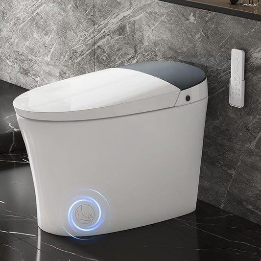 Smart Toilet with Bidet – Auto Open/Close Lid, Foot Sensor, Instant Warm Water by Unknown