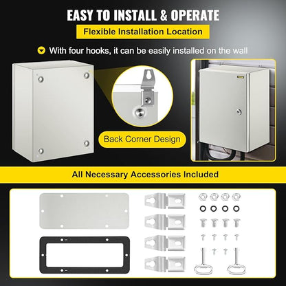 VEVOR NEMA Steel Enclosure, IP66 Waterproof & Dustproof, Outdoor/Indoor - Image 6