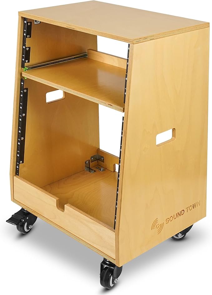 Sound Town DIY Slanted 12U Studio Rack, - Image 2