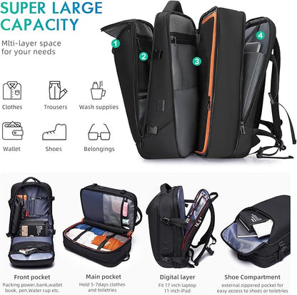 Carry on Backpack for Women Men 40L Flight Approved Travel Backpack Fit 17 Inch - Image 3