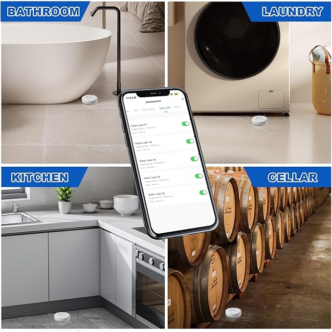 Water Leak Detectors for Home, 120dB Adjustable Water Leak Alarm for WiFi - Image 6