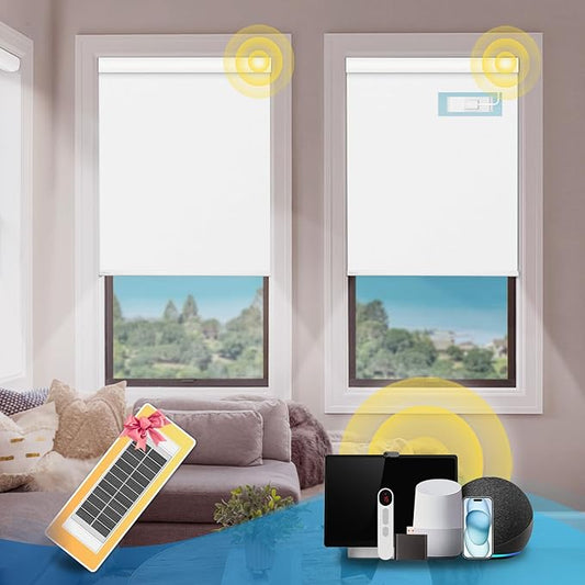 DENFOON Motorized Blinds with Remote, Thermal ElectricBlinds【Solar Panel】 by DENFOON