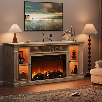 Farmhouse Fireplace TV Stand Up to 80" TVs, Media Console - Image 6