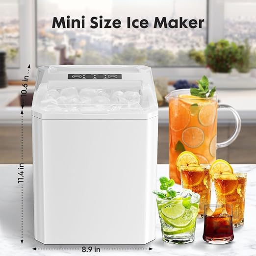 Sweetcrispy Countertop Ice Maker, Portable Ice Machine Self-Cleaning, 9 Cubes - Image 2