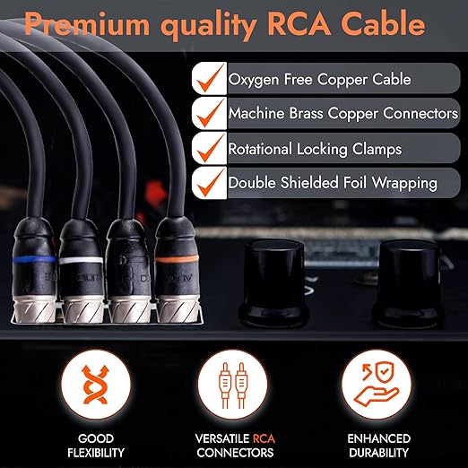 Elite Audio Premium Series 15ft. 4-Channel Car Audio RCA Cable – Double Shielded - Image 4