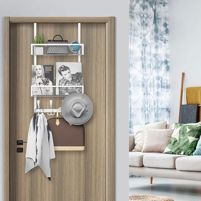 Kaiferty Over The Door Hooks Organizer, Coat Rack Over The Door Storage Hanger - Image 3