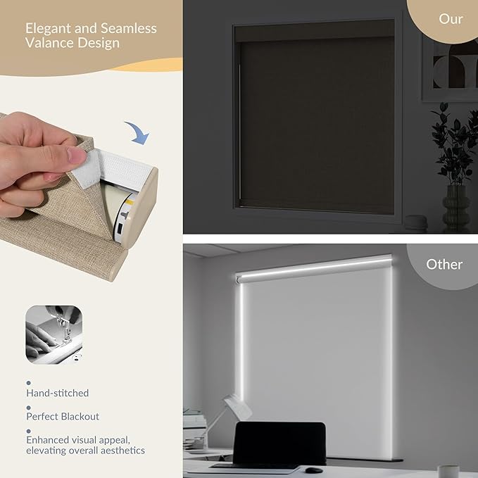 Boolegon Motorized 100% Blackout Roller Blinds - Image 6