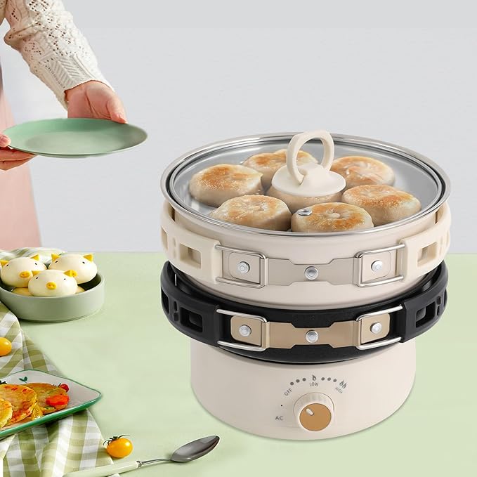 Portable Electric Hot Pot with Foldable Handles, Non-stick Frying Pan, Mini Hot - Image 5