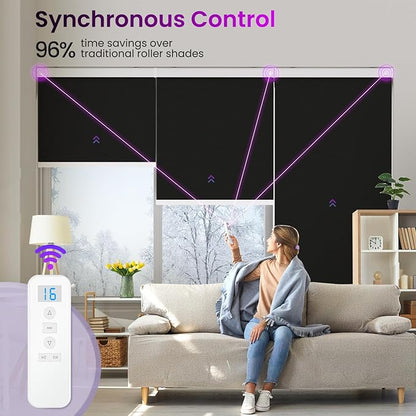 Astomi Motorized Roller Shades for Windows, Effortless Remote & Voice Control - Image 3