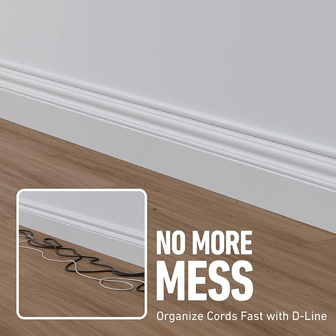 D-Line Half Round Cord Hider, Patented Cable Cover, Hide TV Wall Mount Wires - Image 5