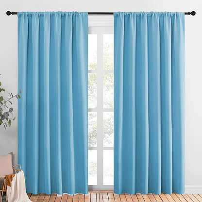NICETOWN Living Room Curtains, Teal Blue, 1 Pair, 70 x 84-inch, Home by NICETOWN