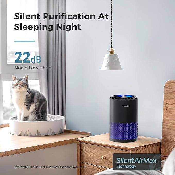 AROEVE Air Purifiers for Bedroom Home, Air Purifier For Smoke Pollen Dander - Image 3