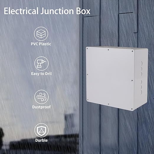 12" x 12" x 6" PVC Plastic Junction Box - Image 5