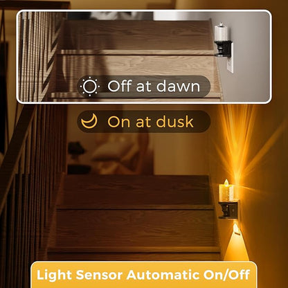 L LOHAS LED Flameless Candle Night Light, 2 Pack Amber Night Lights Plug into - Image 5