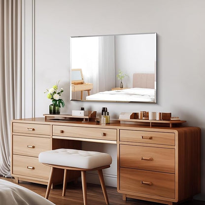 CILIBER Beveled Mirror, 24x30 Frameless Beveled Bathroom Mirrors - Image 2