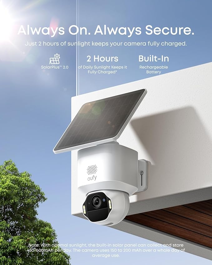 eufy SoloCam E42, 4K Security Camera Wireless Outdoor, Solar Powered, AI Motion - Image 6