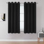 DUALIFE Black Curtains 54 Inch Length, Solid Energy Efficient Thermal Insulated by DUALIFE