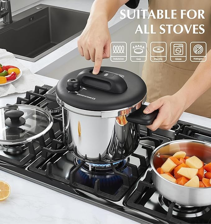 KOCH SYSTEME CS Stainless Steel Pressure Cooker 6.3 QT, Olla de Presion - Image 6