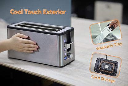 Mecity 4 Slice Toaster, Long Slot Toaster - Image 4