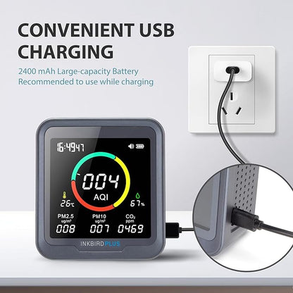 INKBIRDPLUS NDIR Co2 Monitor, Indoor Air Quality Monitor Battery Powered - Image 5