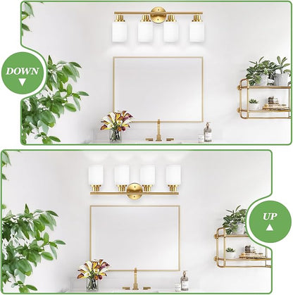 Guliaofo 4-Light Vanity Lights, Brushed Gold Bathroom Light Fixture - Image 4
