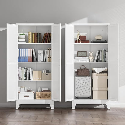COFaR White Farmhouse Storage Kitchen Pantry Cabinet - Image 9