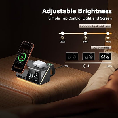 4URPC 6-in-1 Alarm Clock Wireless Charging Station - Image 6