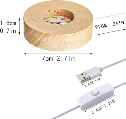 ZEERSHEE 2Pcs Led Wood Display Stand - Image 2