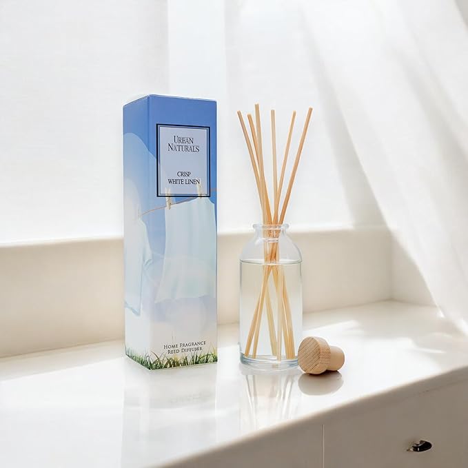 Urban Naturals Crisp White Linen Reed Diffuser Gift Set | - Image 3