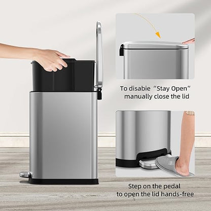 KUK Slim Bathroom Trash Can - Image 5