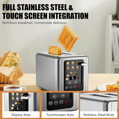 WHALL Touch Screen Toaster 2 Slice, Smart Digital Toaster - Image 7