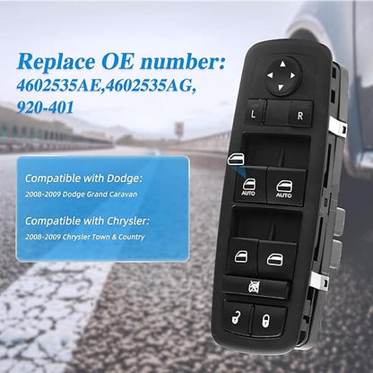 WUANGKI Power Window Door Master Control Switch | Front Driver Side | 3+0 Pins - Image 5