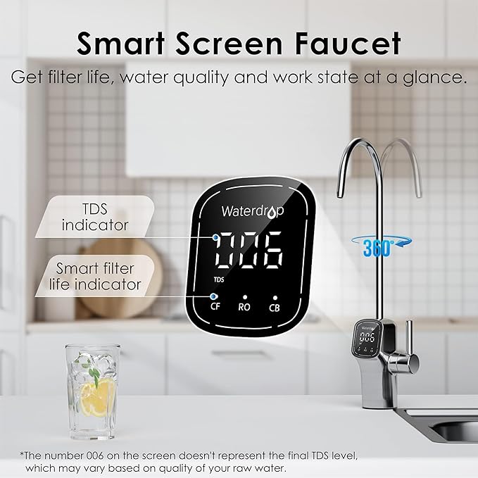 Waterdrop G3P600 Reverse Osmosis System, 8 Stage Tankless Reverse Osmosis Water - Image 8