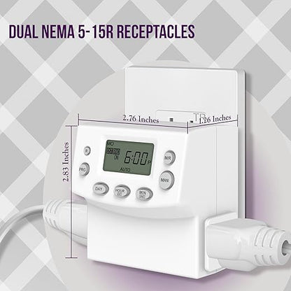 ENERLITES Heavy Duty Programmable Digital Plug-in Timer - Image 2
