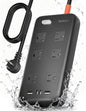 Iwister Outdoor Power Strip Weatherproof IPX6, 6 Ft Extension Cord, 4 USB Ports by Unknown