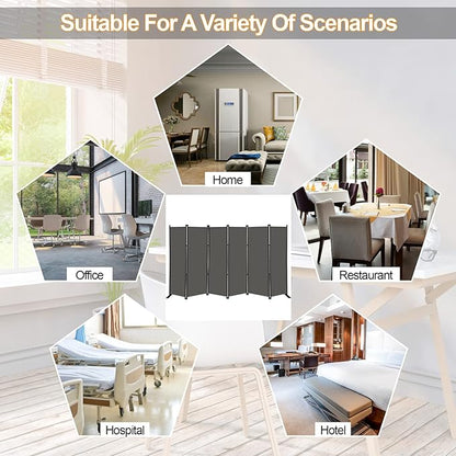 MAYOLIAH 6 Panel Folding Privacy Screen 9ft Wide, 6ft Tall Partition Room - Image 6