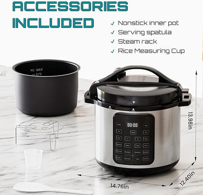 OLIXIS Electric Pressure Cooker 8 Quart Stainless Steel Multi Cooker Electric - Image 4