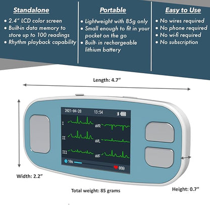 EMAY 6L Portable ECG Monitor | Record ECG and Heart Rate in 6 Channels | - Image 9