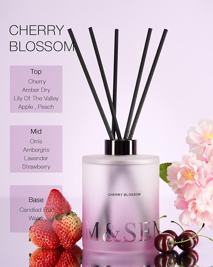 M&SENSE Cherry Blossom Reed Diffuser Set - Image 2