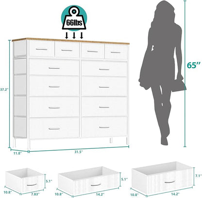 Compact 12 Drawers Dresser for Bedroom, Fabric Storage Tower, Chest of Drawers - Image 3