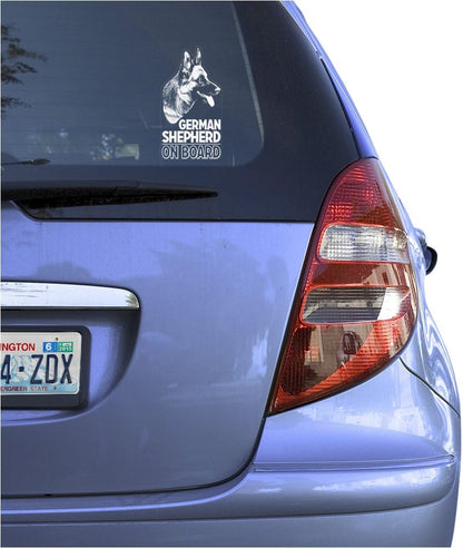 German Shepherd Clear Vinyl Decal Sticker for Window, Alsatian Dog Sign Art Print