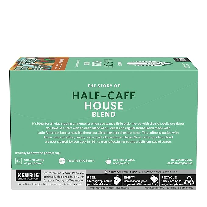 Starbucks K-Cup Coffee Pods, Medium Roast Hot or Iced Coffee, Half-Caff House - Image 10