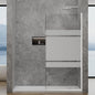 36"x76" Fixed Glass Shower Door, 3/8" Thick Mid-Band Frosted Privacy Tempered by YTSAHSTT