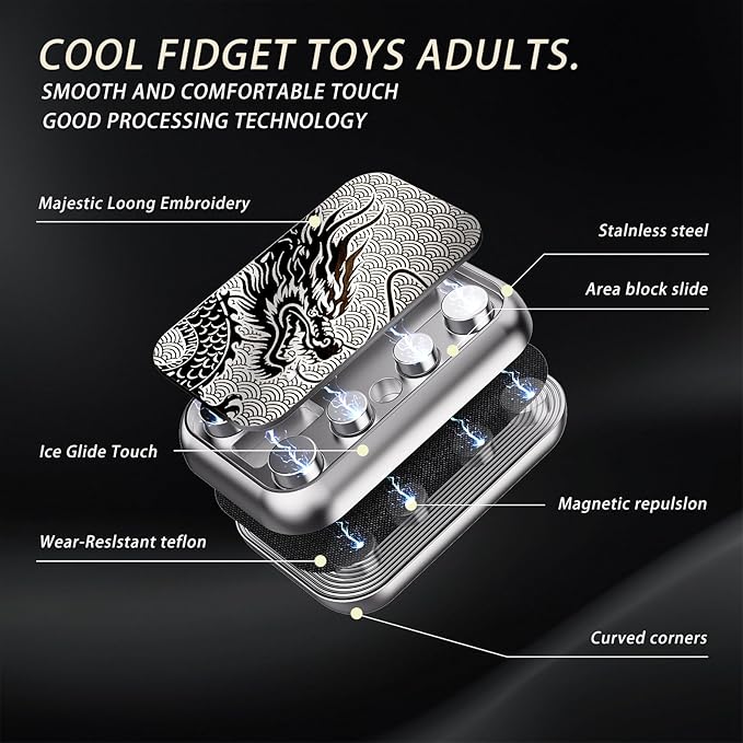 Fidget Slider, Metal Fidget Toy Adults-Smooth Operation - Image 2