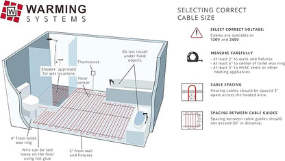 130 Sqft Warming Systems 120 V Electric Tile Radiant Floor Heating Cable - Image 4