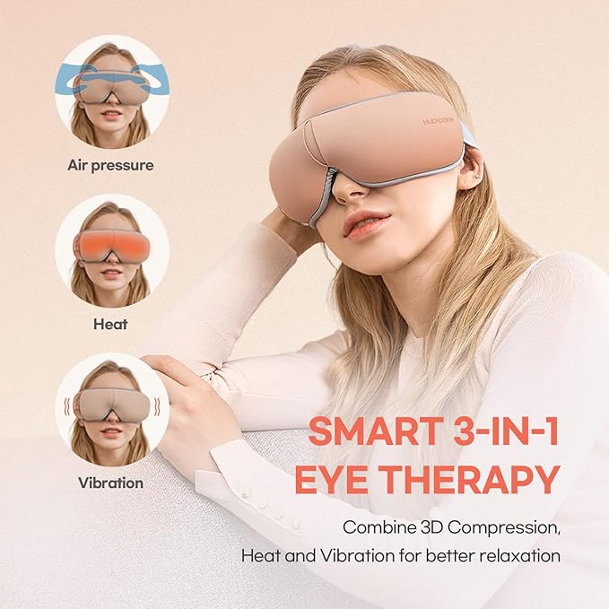 HubiCare Eye Massager with Heat, and Music Helps Relieve Strain, Dark Circles - Image 4