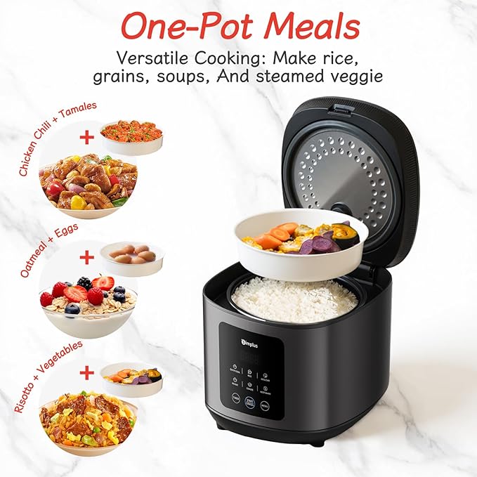 SIMPLUS Rice Cooker 8 Cups Uncooked / 16-Cup Cooked, Large Rice Maker and Warmer - Image 3