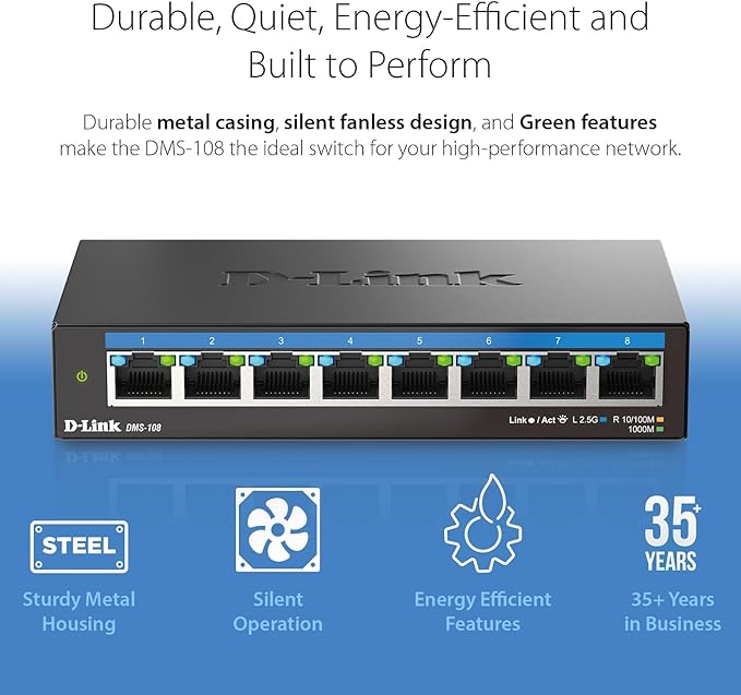D-Link 8-Port 2.5GB Unmanaged Gaming Switch - Image 5