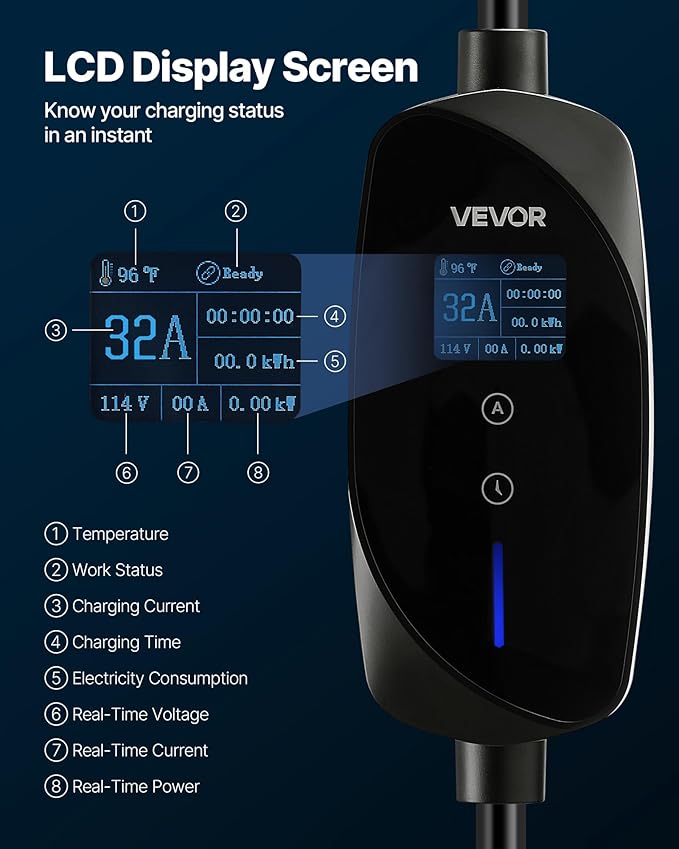 VEVOR Level 2 Tesla Charger, 32 Amp Adjustable Current, 240V Portable Home - Image 5