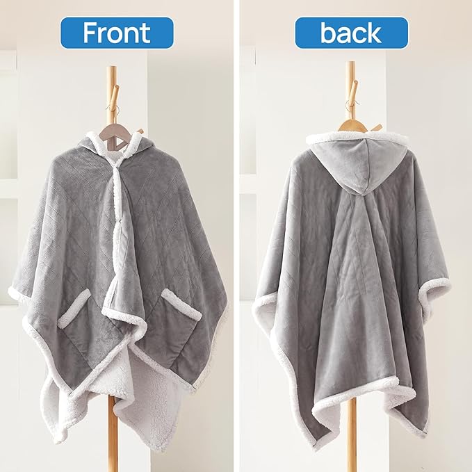 Westinghouse Wearable Heated Throw Blanket, Electric Heated Wrap Poncho Shawl - Image 7